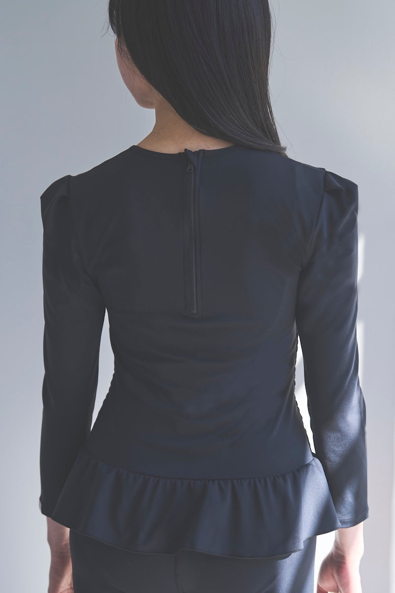 Prelude shirring tops long / black