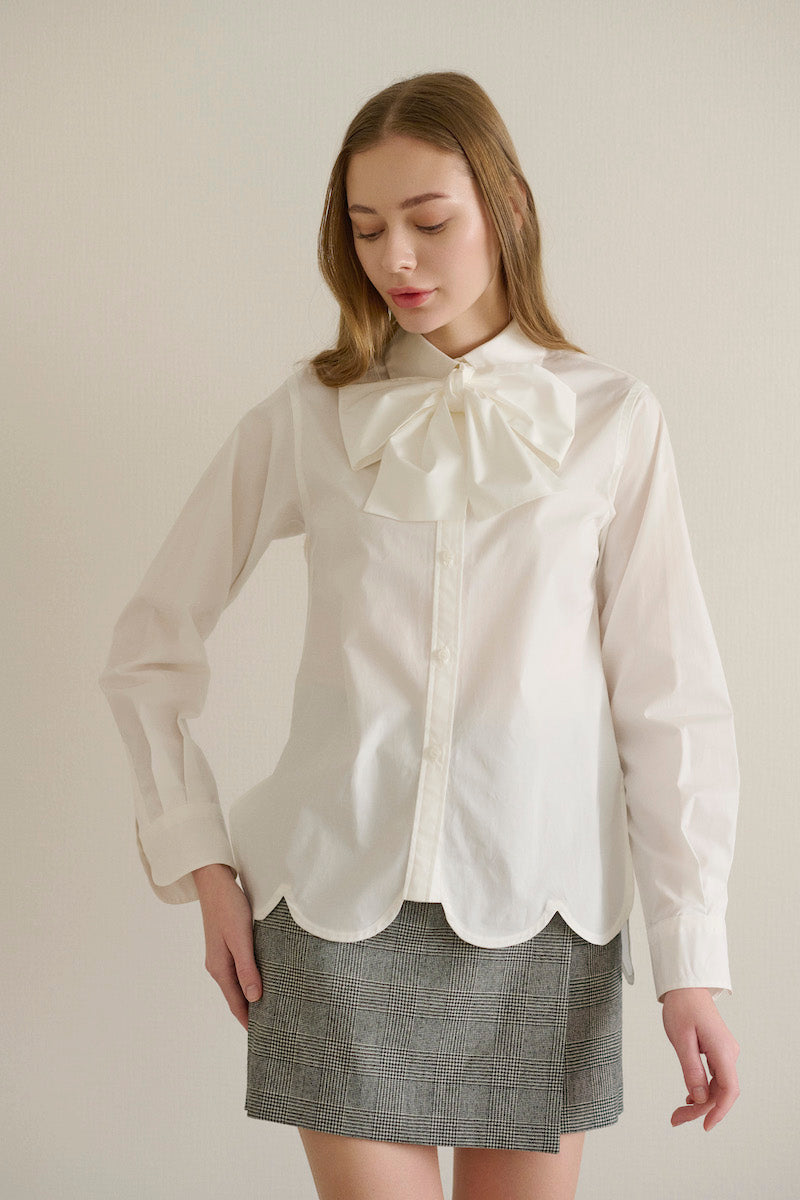 bowtie blouse / white