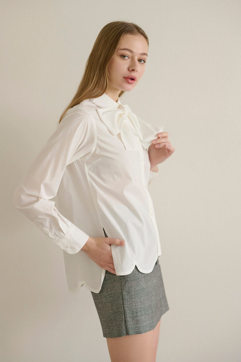 bowtie blouse / white