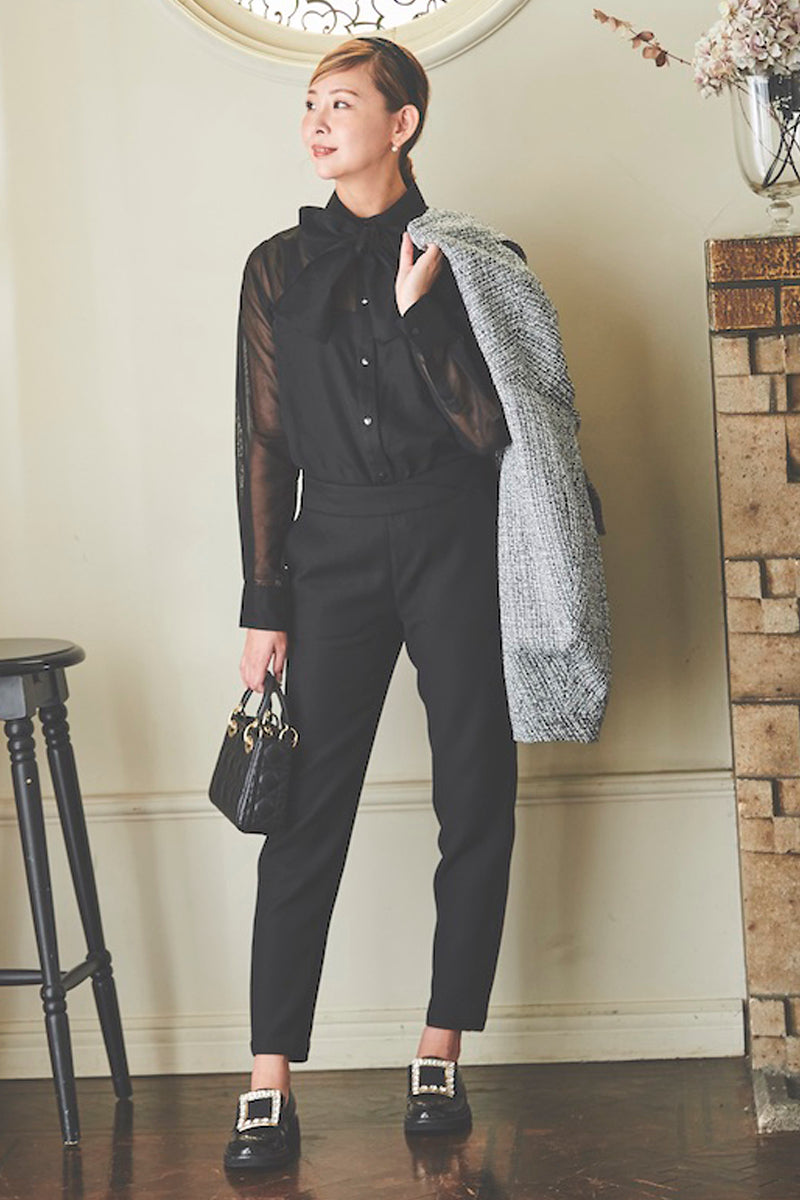 bowtie blouse / black