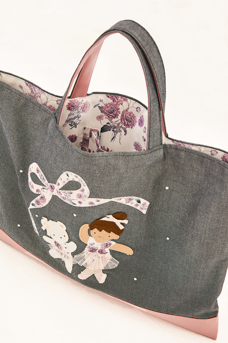 familiar × stina Dahlia Ballet Denim Bag
