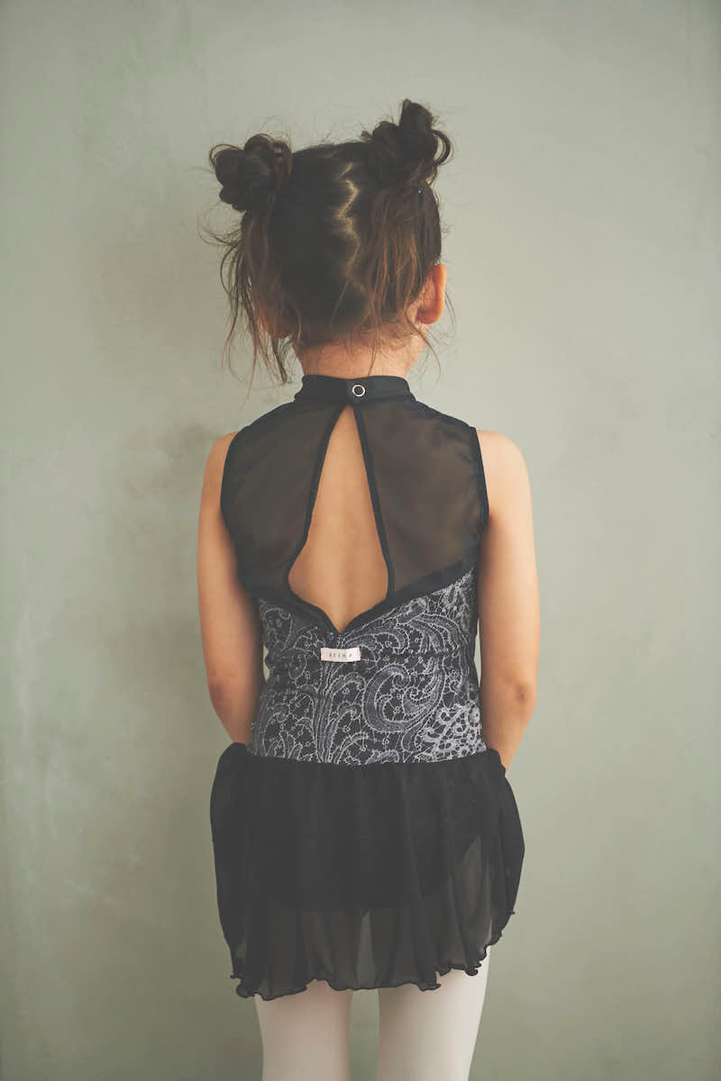 type Y neck ribbon / eternal lace black / kids / girl