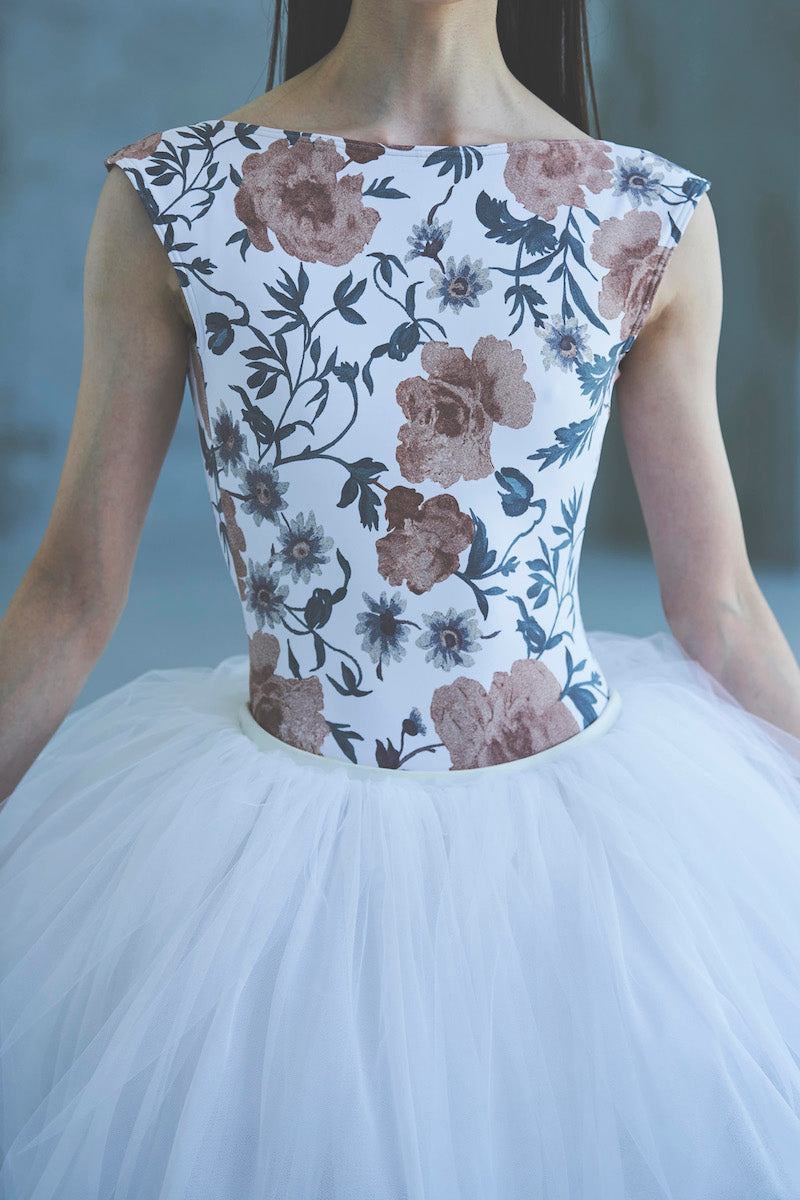type K boat neck / old flower white