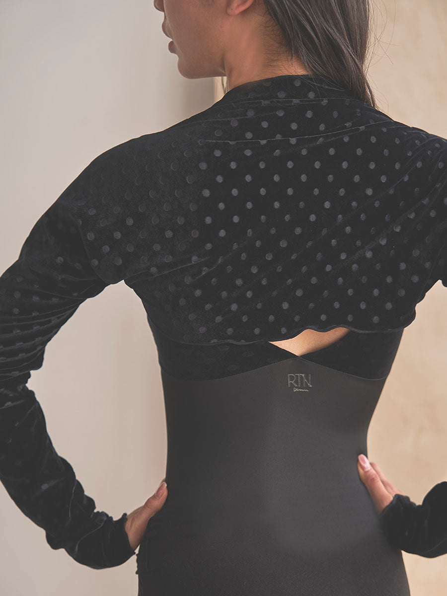 Arm warmer / velours dot black