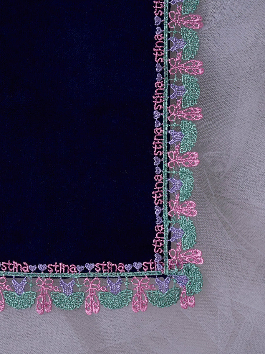 近沢レース店 × stina leotard handkerchief navy mini