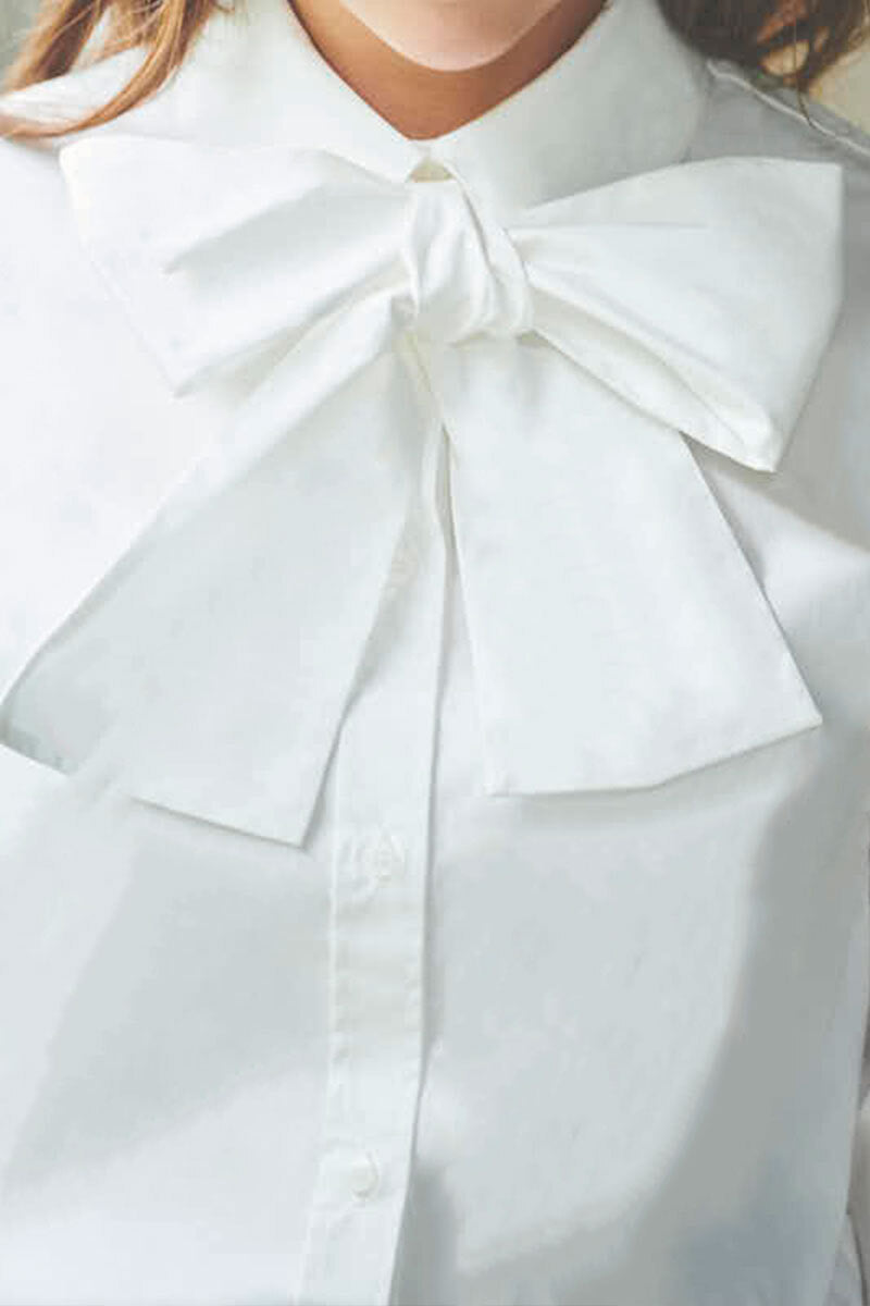 bowtie blouse / white