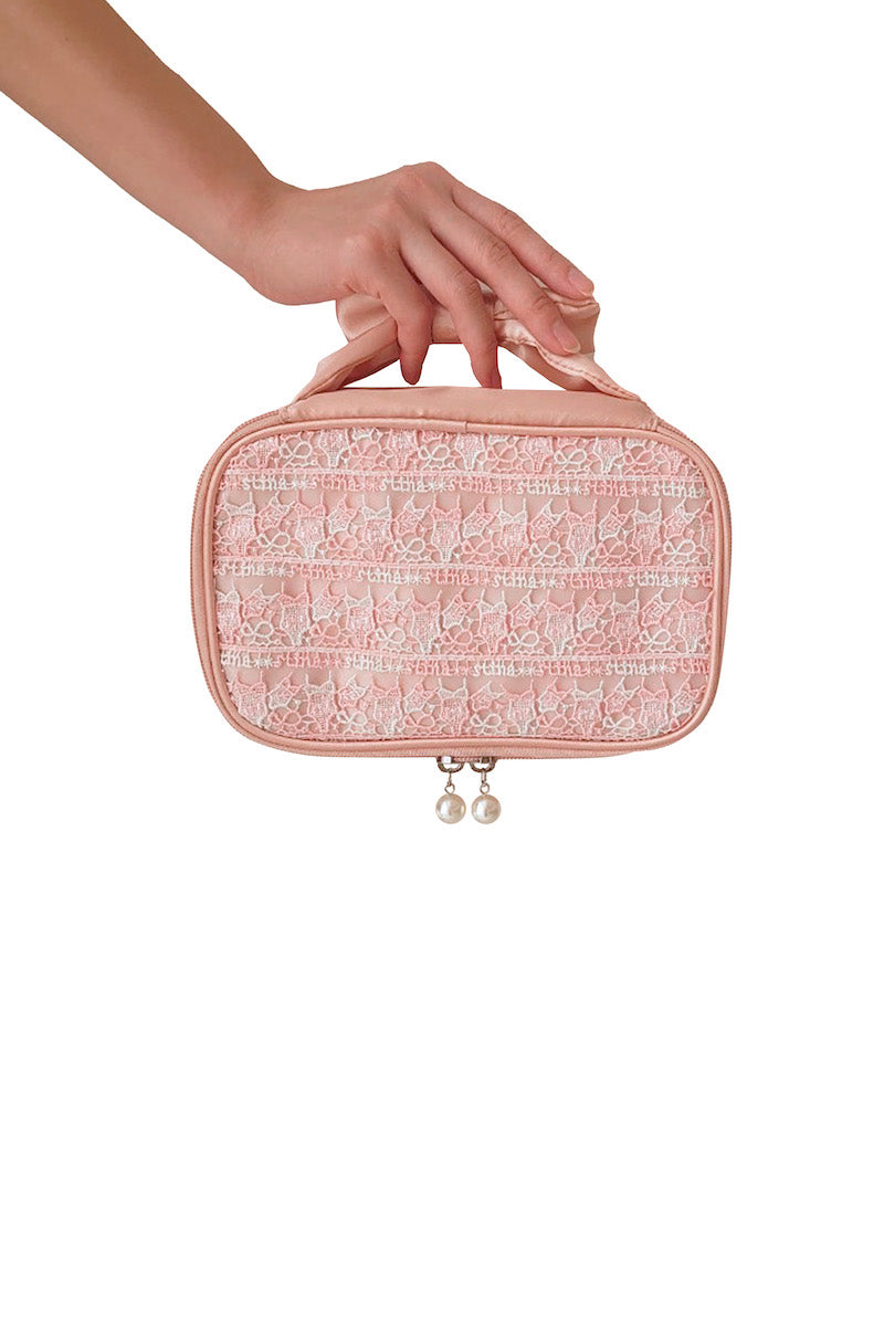 近沢レース店 × stina leotard vanity pouch
