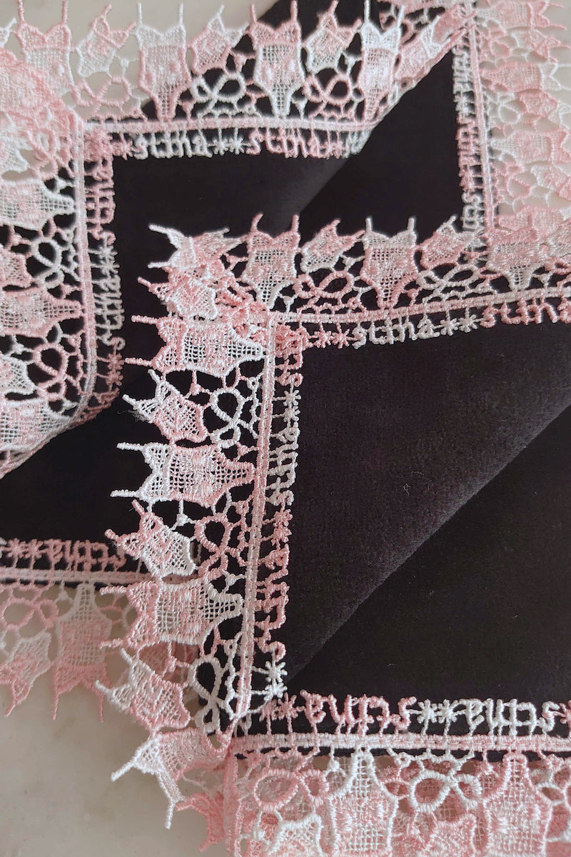 近沢レース店 × stina leotard handkerchief 【2枚set】/ black-black