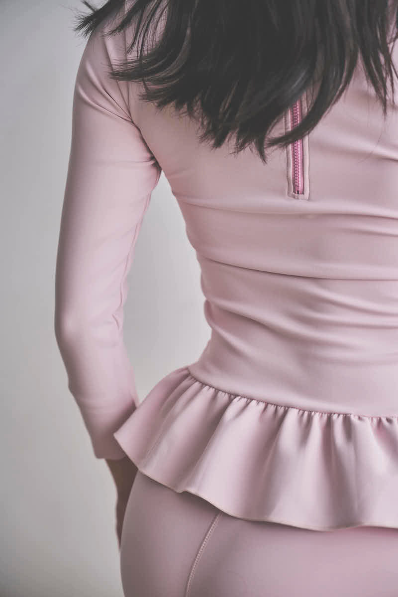 Prelude shirring tops long / dusty pink