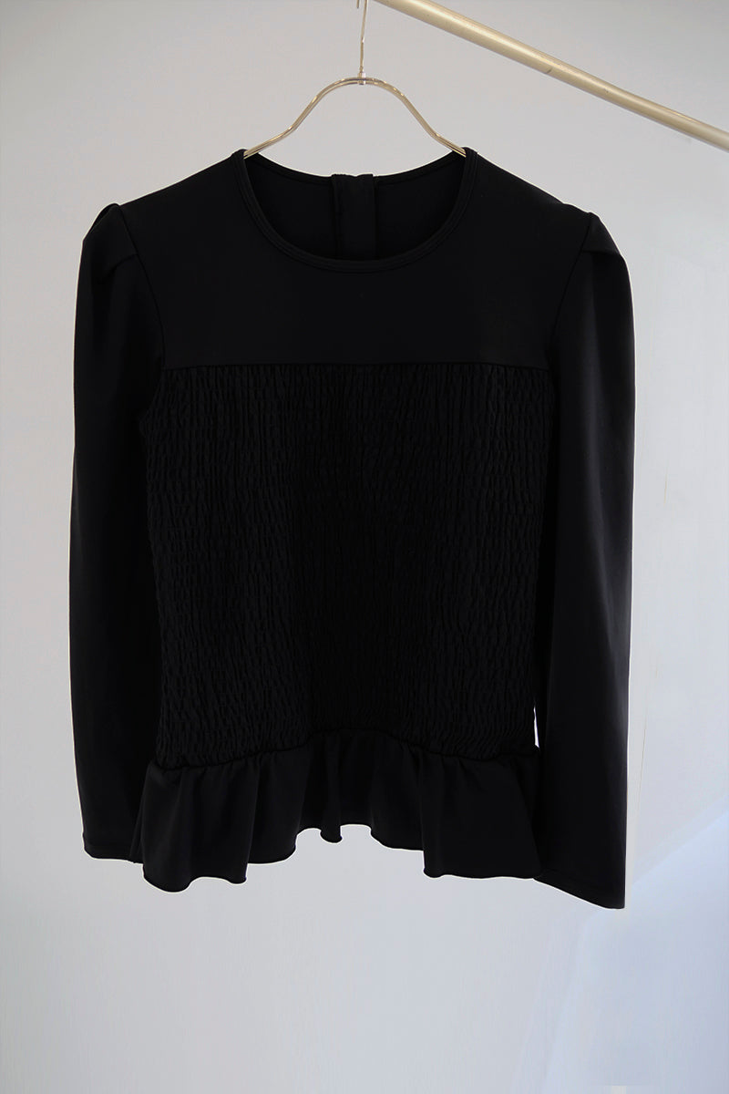 Prelude shirring tops long / black