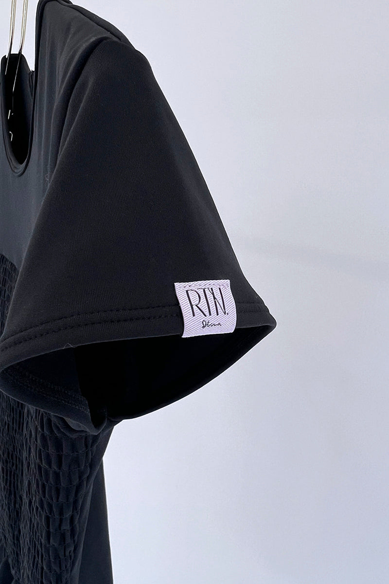 Prelude shirring tops cap / black