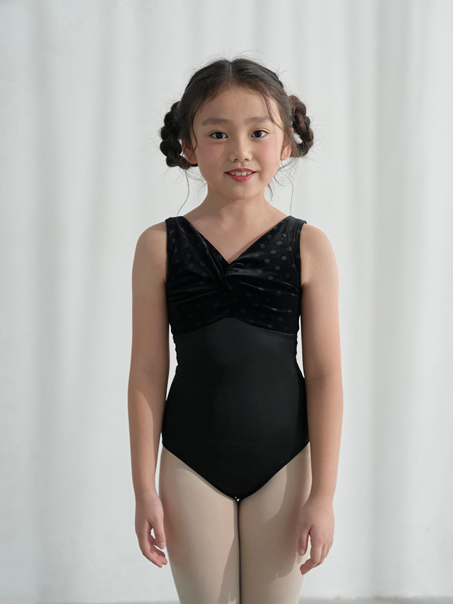 Retune.stina / Walts / velours dot black / kids & girl