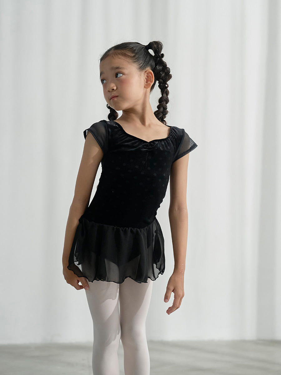 Retune.stina / butterfly cap / velours dot black / kids & girl