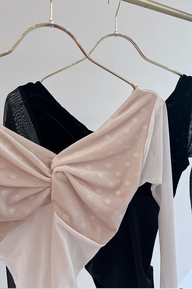 Retune.stina / Walts long / velours dot black / girl