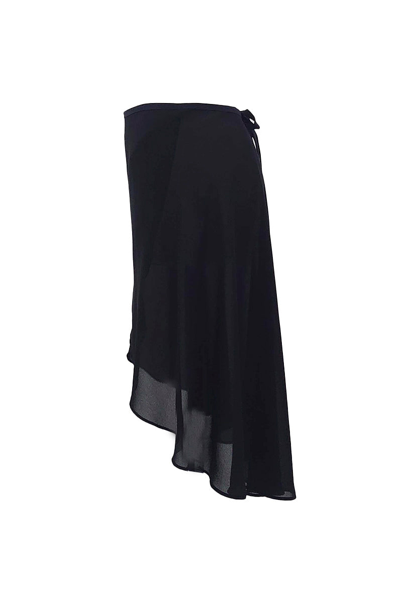 black ribbon wrap skirt / black