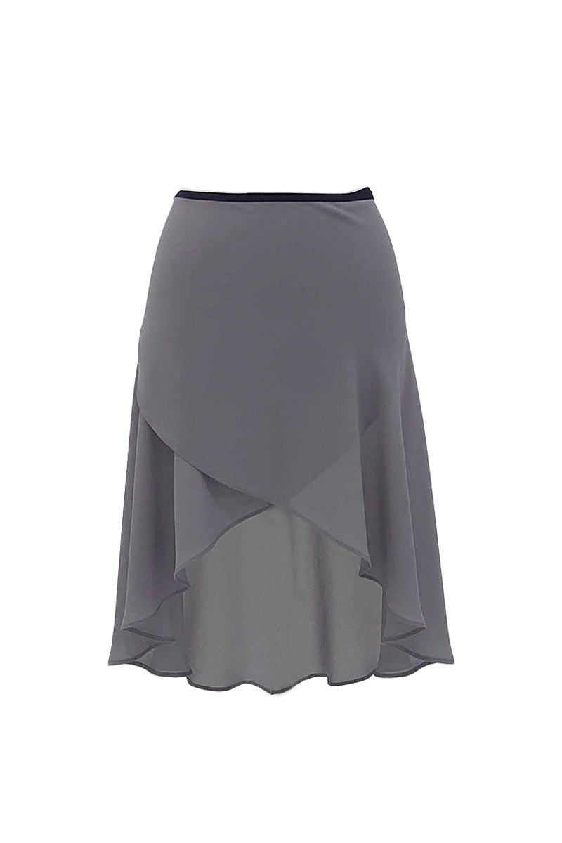 black ribbon wrap skirt / gray