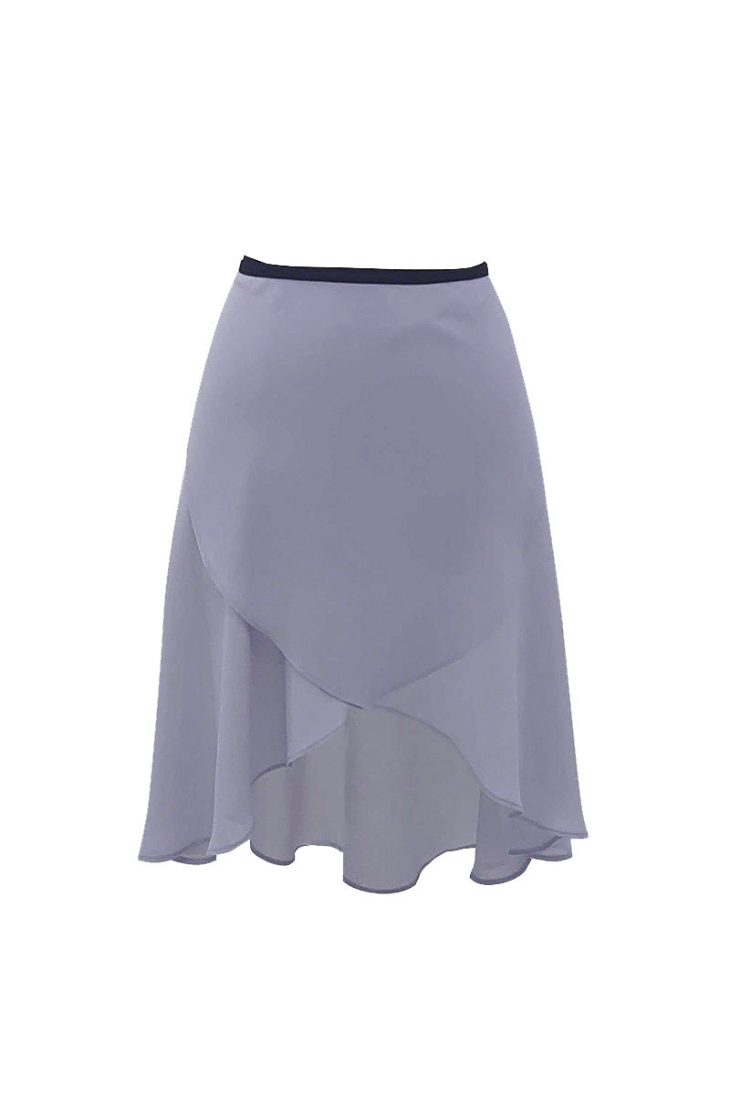 black ribbon wrap skirt / grayish blue