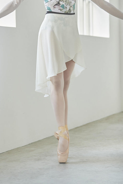 black ribbon wrap skirt / off white