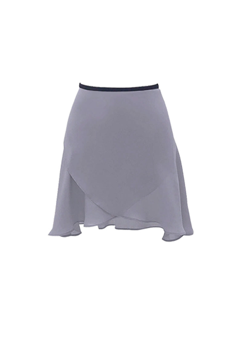 black ribbon wrap skirt / short / grayish blue