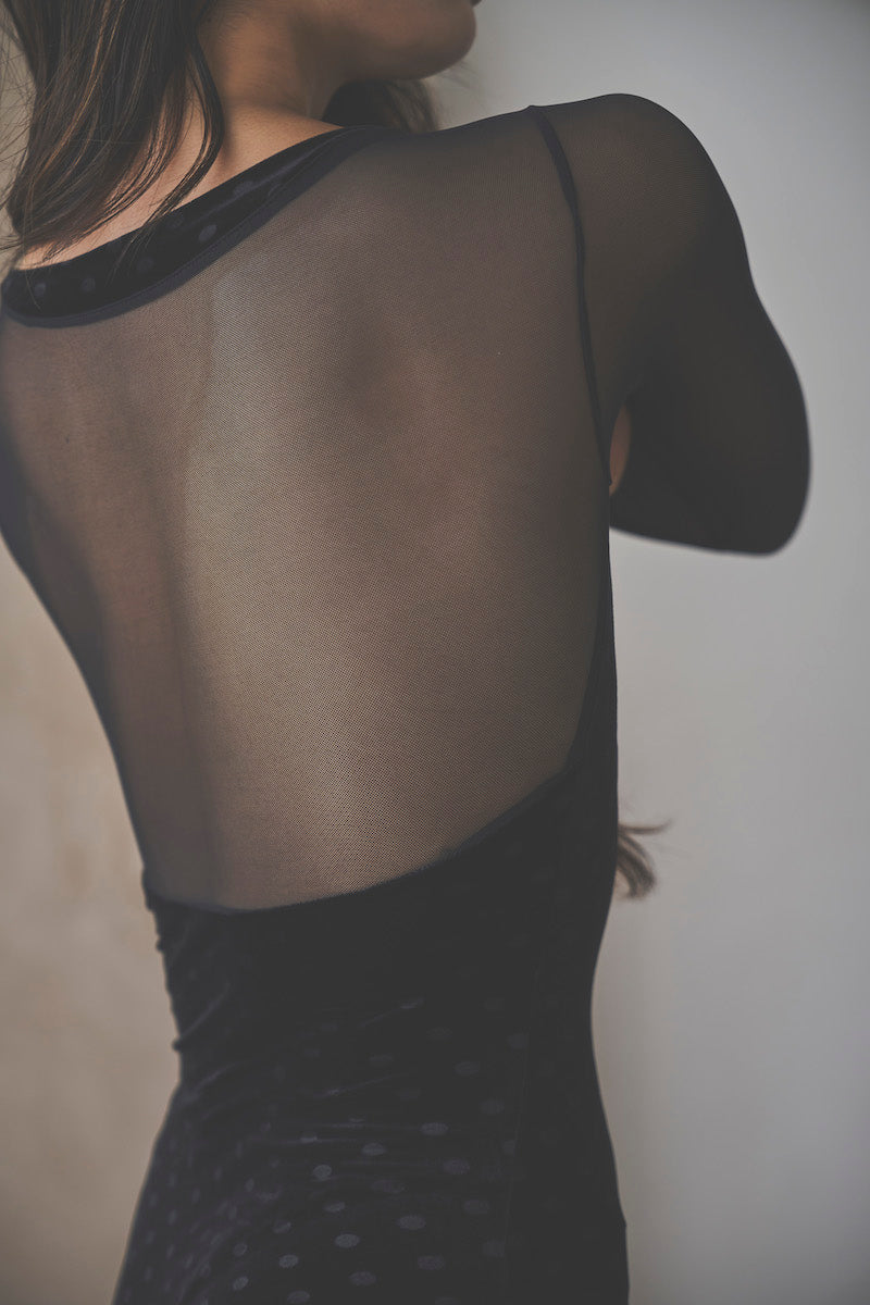 Retune.stina / butterfly long / velours dot black