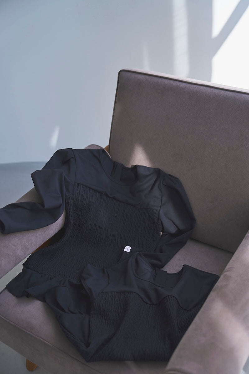 Prelude shirring tops long / black