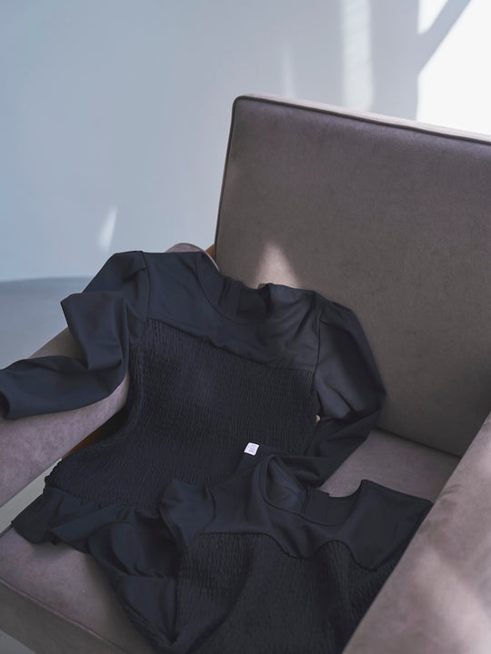 Prelude shirring tops long / black