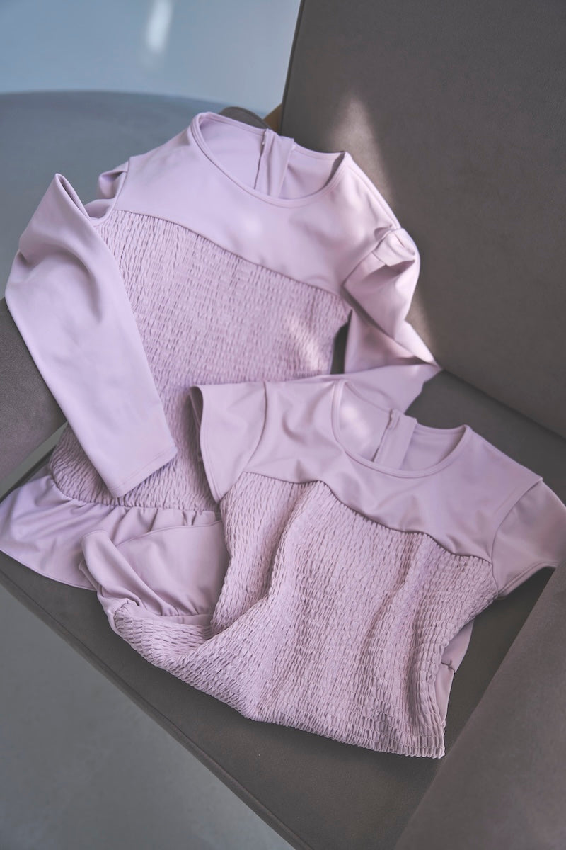 Prelude shirring tops long / dusty pink