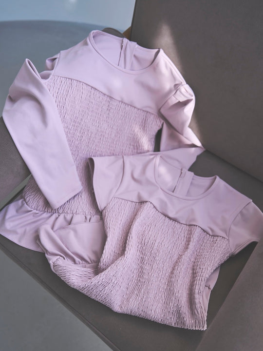 Prelude shirring tops long / dusty pink