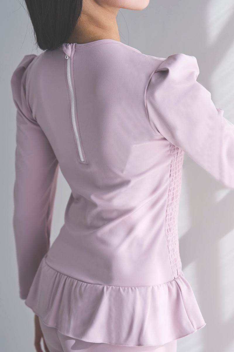 Prelude shirring tops long / dusty pink