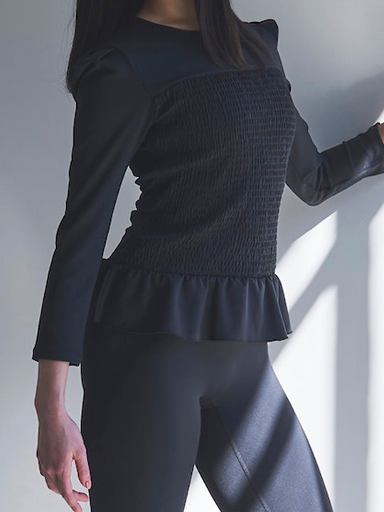 Prelude shirring tops long / black