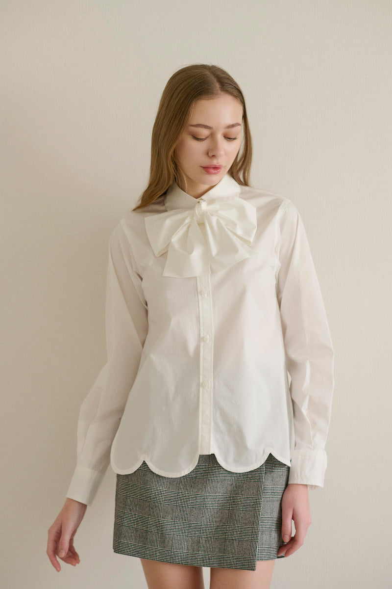 bowtie blouse / white