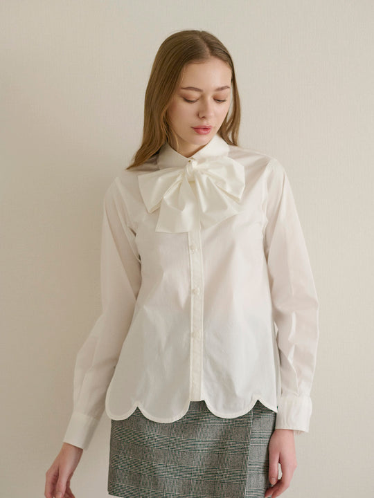 bowtie blouse / white