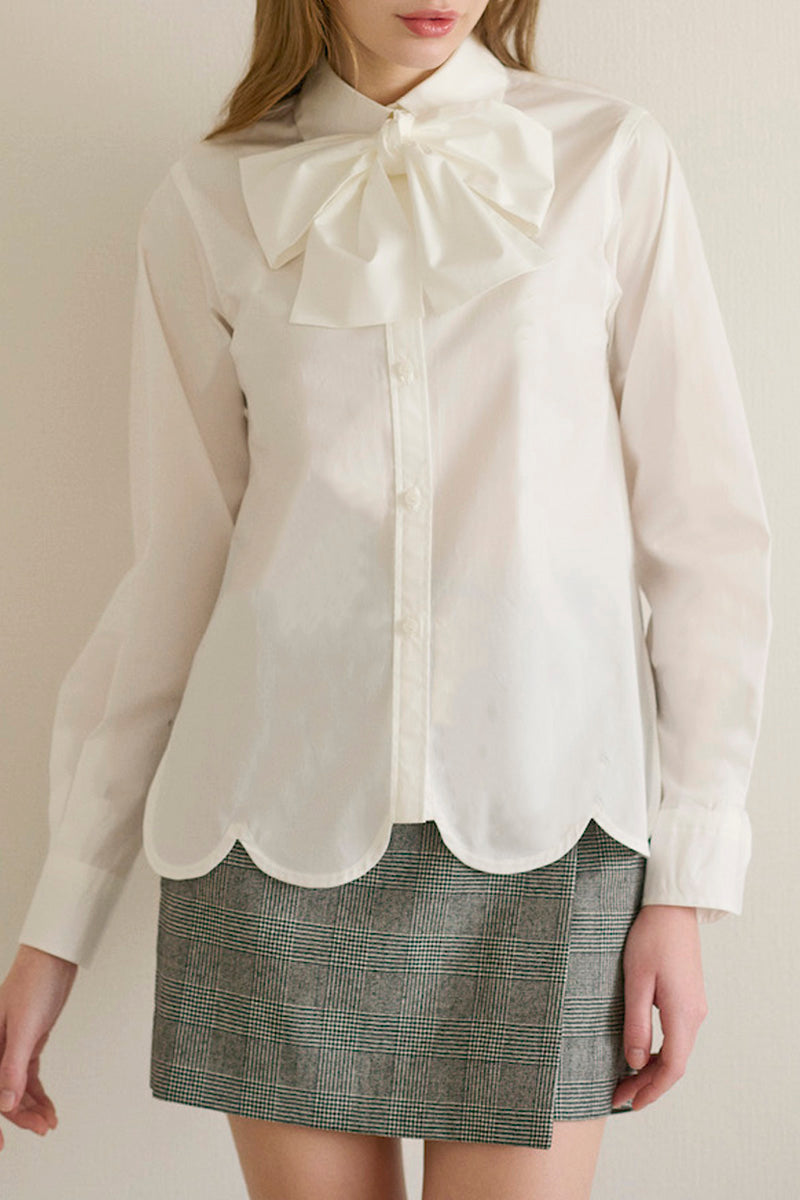 bowtie blouse / white