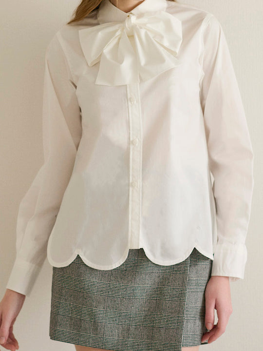 bowtie blouse / white
