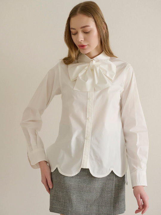 bowtie blouse / white