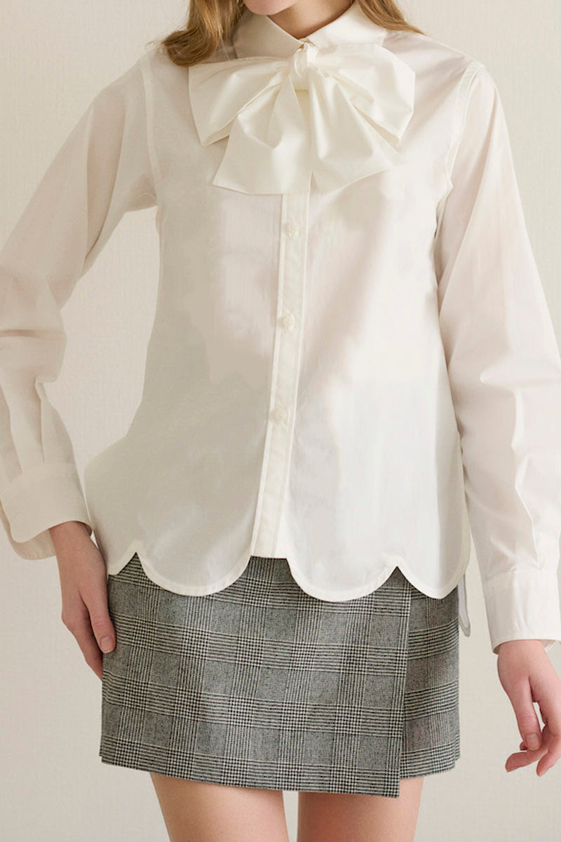 bowtie blouse / white