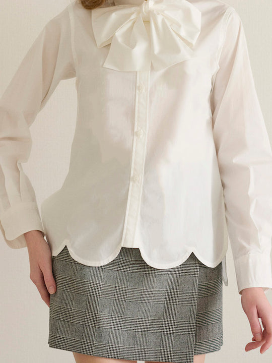 bowtie blouse / white