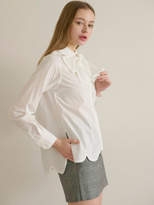bowtie blouse / white