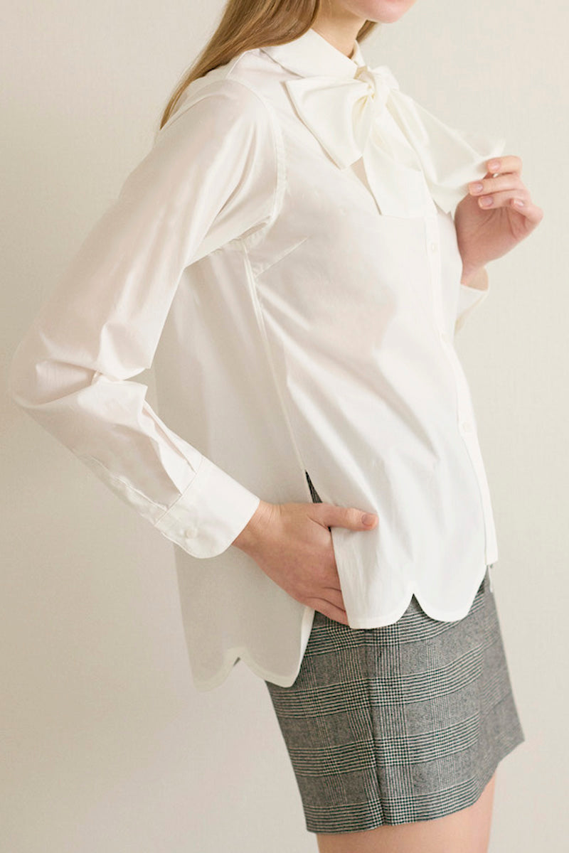 bowtie blouse / white
