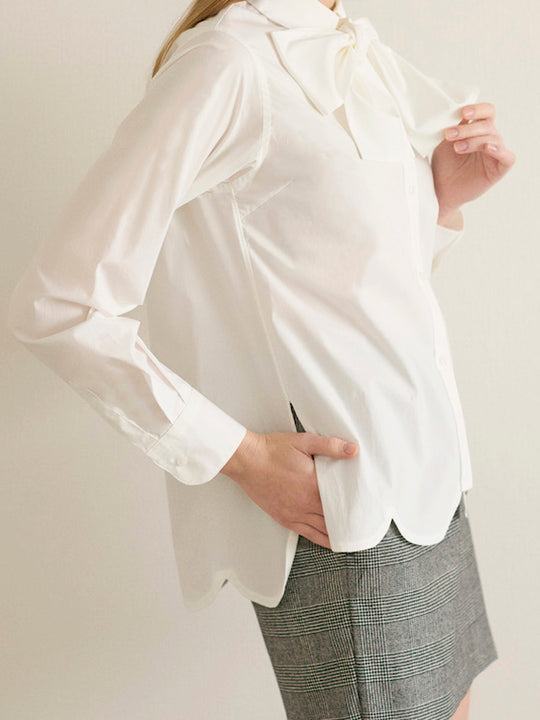 bowtie blouse / white