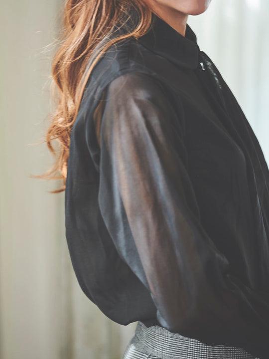 bowtie blouse / black