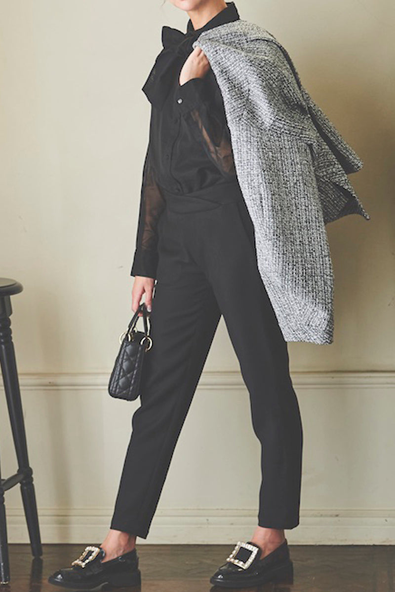 bowtie blouse / black
