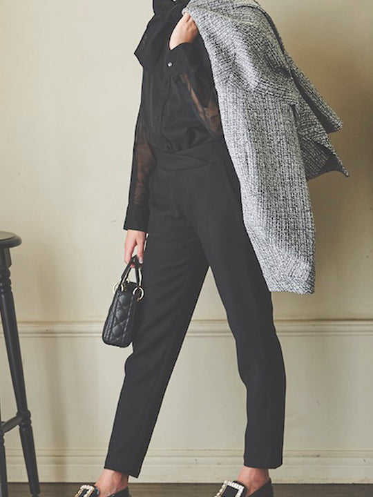 bowtie blouse / black