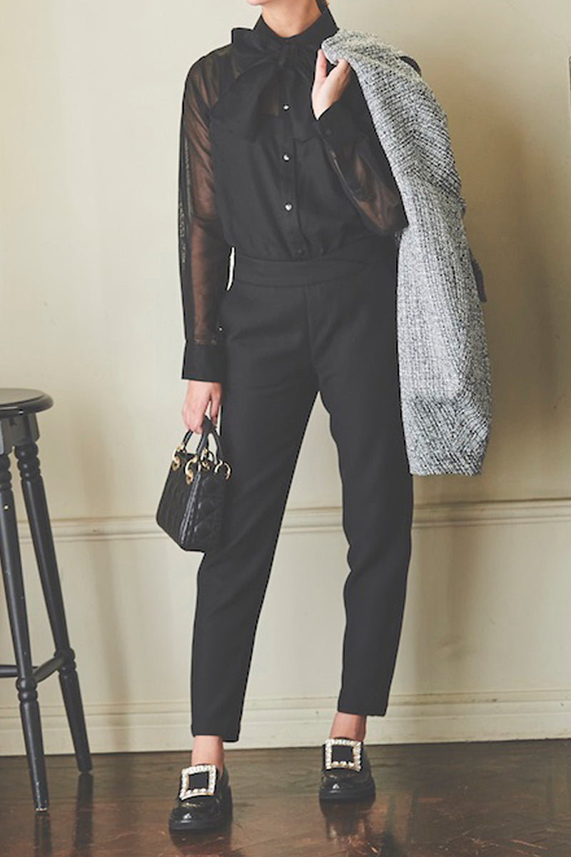 bowtie blouse / black