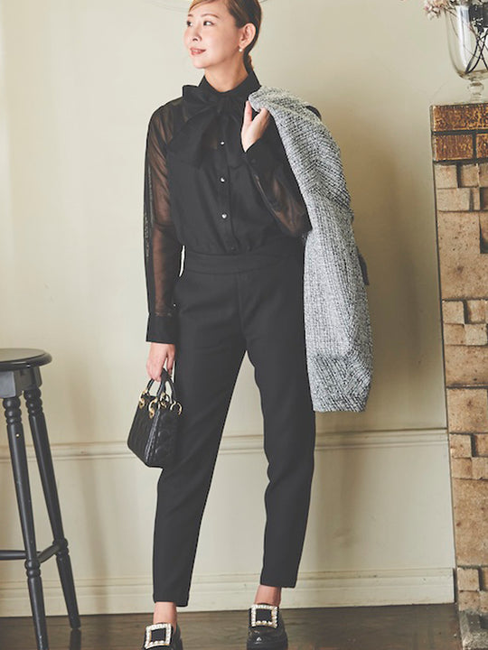 bowtie blouse / black