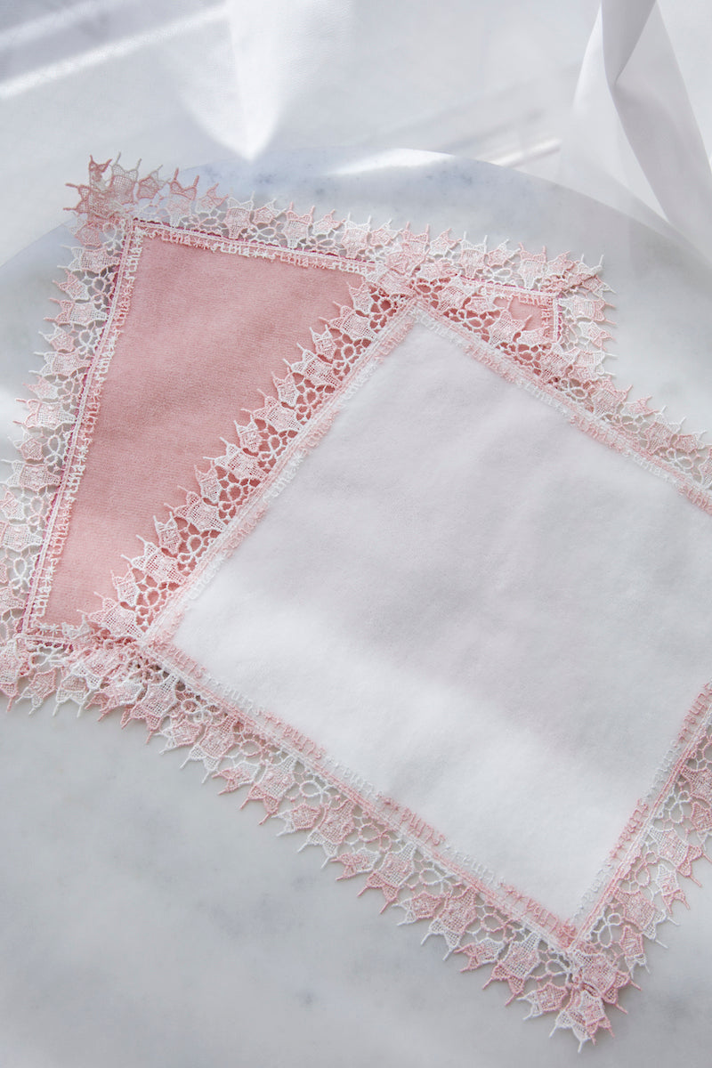 近沢レース店 × stina     leotard handkerchief 【2枚set】/  pink-white