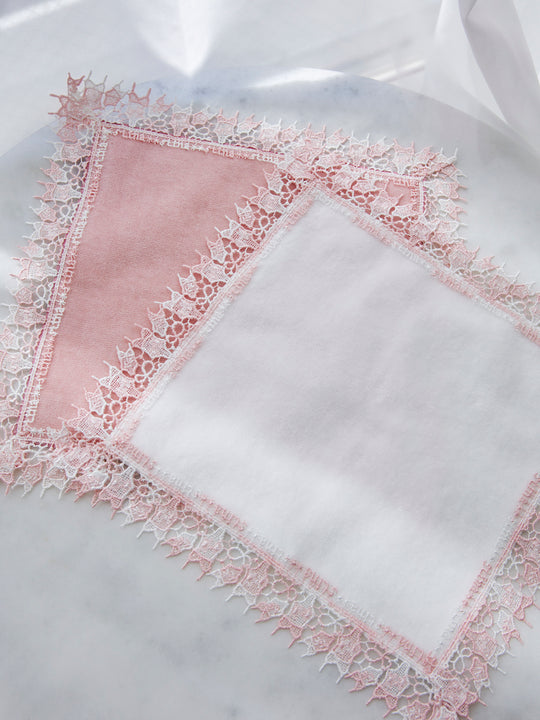 近沢レース店 × stina     leotard handkerchief 【2枚set】/  pink-white