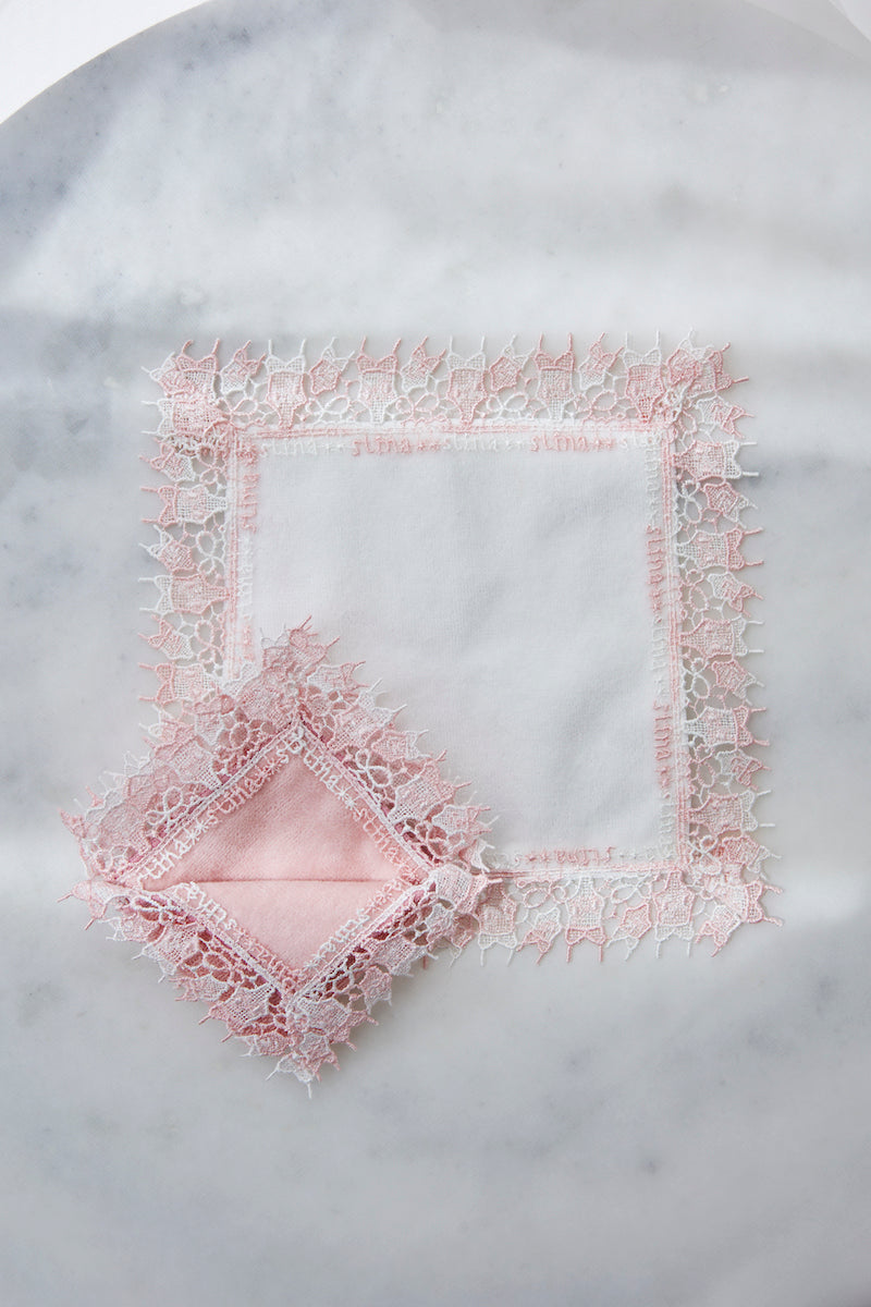 近沢レース店 × stina     leotard handkerchief 【2枚set】/  pink-white