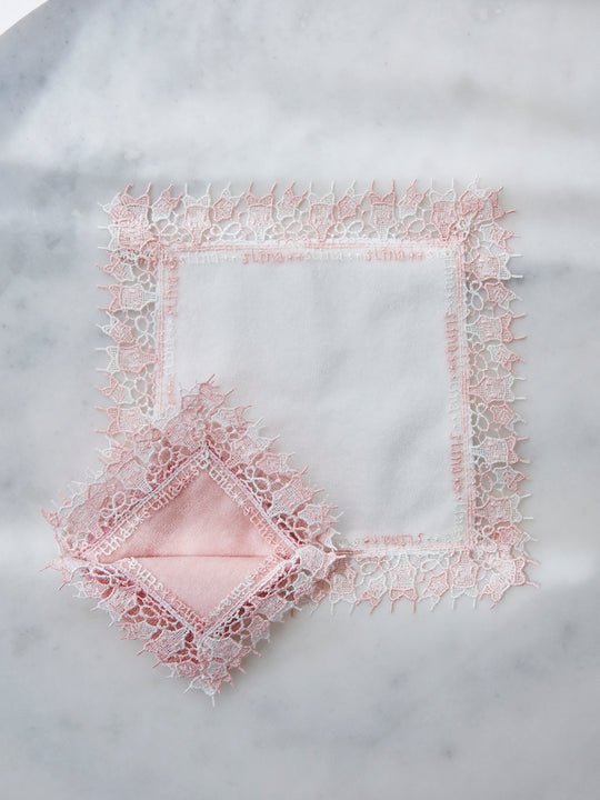 近沢レース店 × stina     leotard handkerchief 【2枚set】/  pink-white