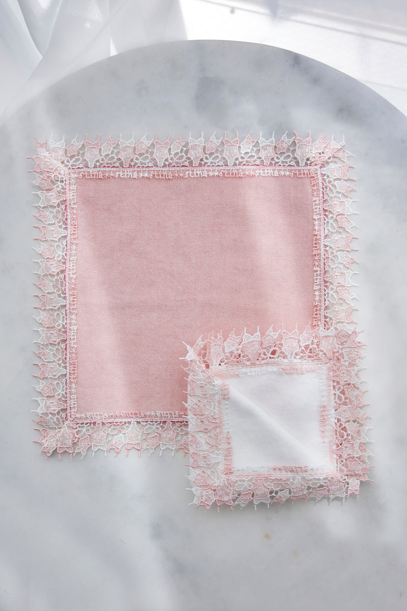 近沢レース店 × stina     leotard handkerchief 【2枚set】/  pink-white